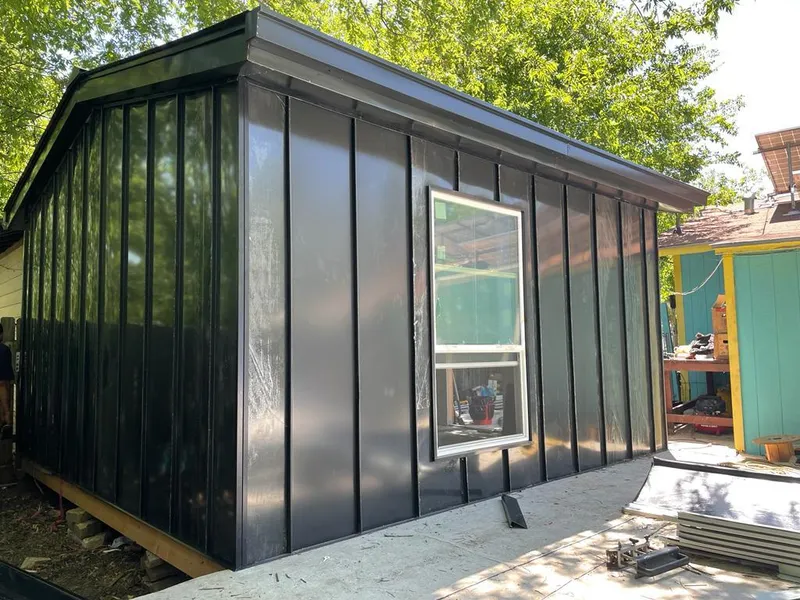 Black standing seam metal wall panels for Metal Roof Installation in Fox Lake